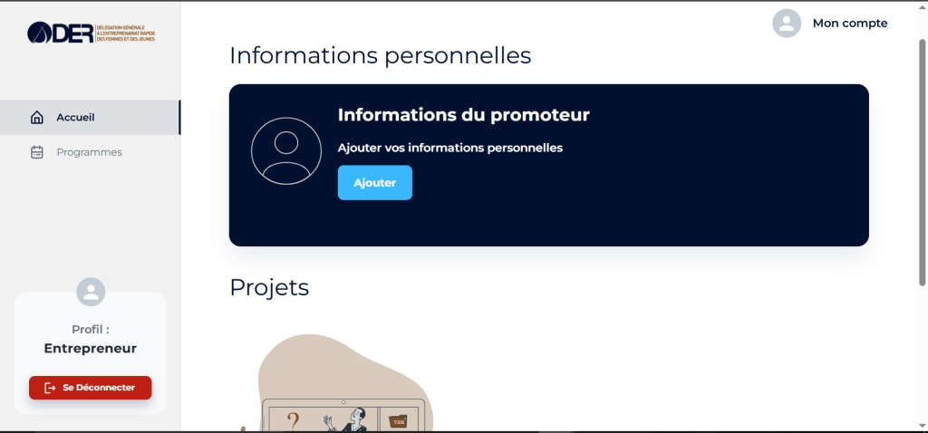 Mon Espace personnel DER